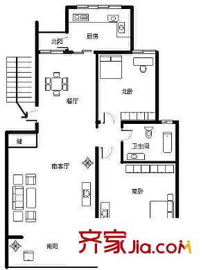 瑞和苑戶型圖戶型圖 2室1廳1衛(wèi)1廚