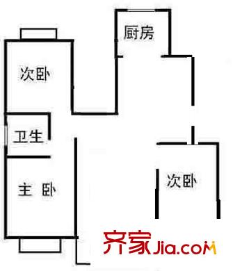 新德佳苑 3室 戶型圖
