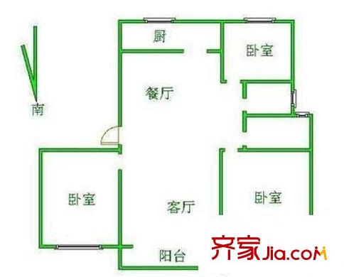 瑞金南苑 3室 户型图