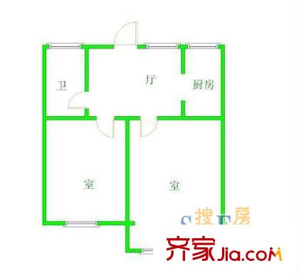 月亮灣園戶型圖上海 月亮灣(川沙) 戶型圖 2室1廳1衛(wèi)1廚