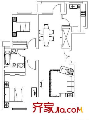東一小區(qū)戶(hù)型圖戶(hù)型圖 2室2廳1衛(wèi)1廚