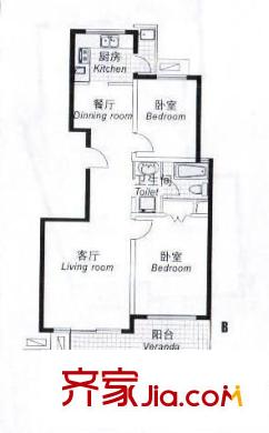 東方匯景苑戶型圖戶型圖 2室2廳1衛(wèi)1廚