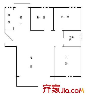 康橋月苑 3室 戶型圖