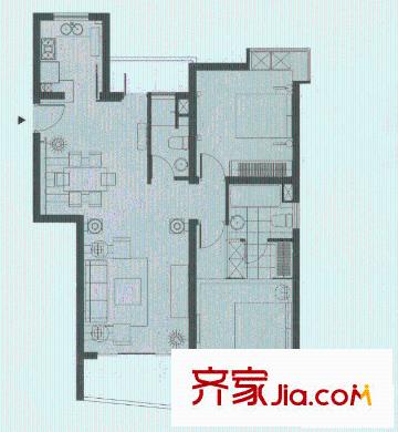 聯(lián)洋花園戶型圖2室2廳2衛(wèi)1廚