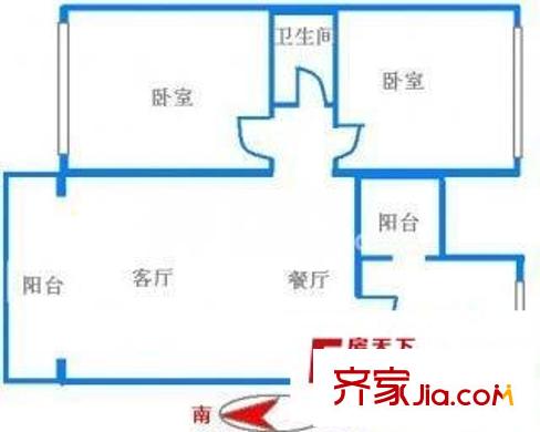 万科朗润园户型图户型图 2室2厅1卫1厨