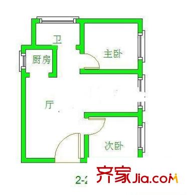 東城一村 2室 戶型圖