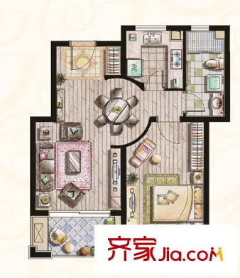 虹桥帝梵尼花园 1室 户型图