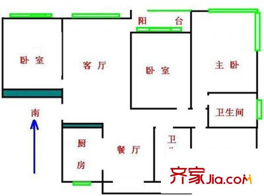 虹桥帝梵尼花园 4室 户型图
