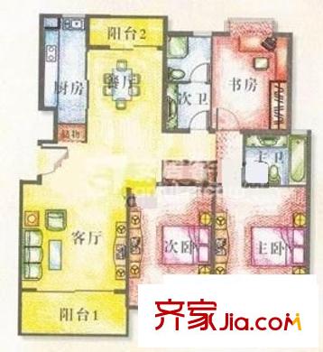 虹桥帝梵尼花园 3室 户型图