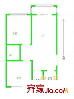 住友名人苑戶型圖221 戶型圖 2室2廳1衛(wèi)1廚