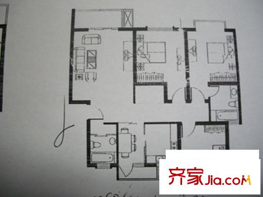 凌橋一村 3室 戶型圖