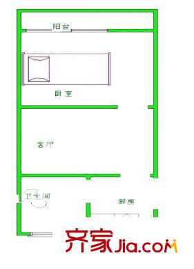 上海 崮山小區(qū)1室 戶型圖