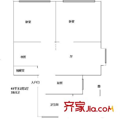 佳宝四村 0室 户型图