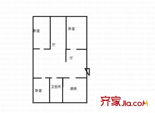 文匯小區(qū)戶型圖戶型圖 3室1廳1衛(wèi)1廚
