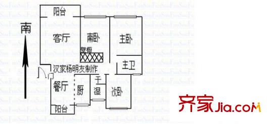 滨浦新苑三村户型图滨浦新苑 3室 户型图 3室2厅2卫1厨