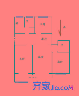 文匯小區(qū)戶型圖戶型圖 3室1廳1衛(wèi)1廚