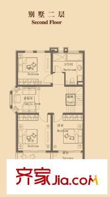 中海御景熙岸別墅戶型圖B1戶型二層 3室1廳1衛(wèi)