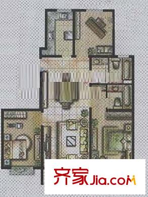 東方晶華園戶型圖戶型圖 2室2廳1衛(wèi)1廚