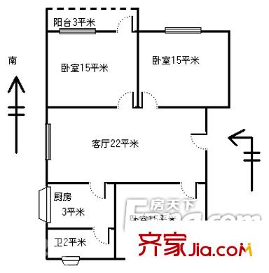 匯華花園戶型圖戶型圖 3室1廳1衛(wèi)1廚