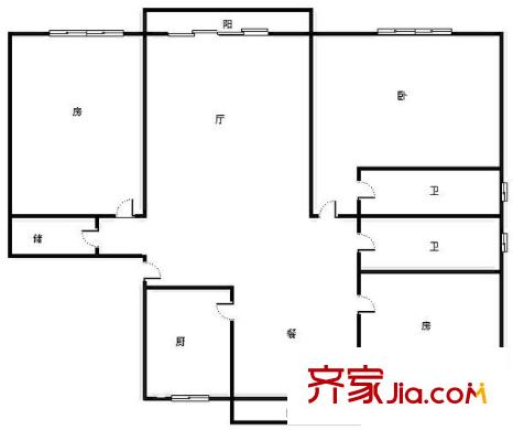 高東馨苑戶型圖戶型圖 3室2廳2衛(wèi)1廚
