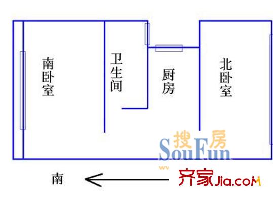 金浦小區(qū)(塘橋)戶型圖上海 金浦小區(qū)（塘橋） 戶型圖 2室1衛(wèi)1廚