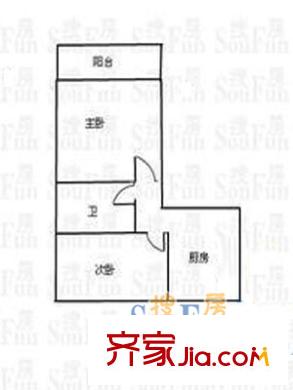 通阁小区 二室 户型图