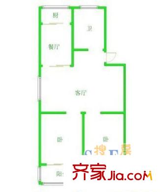 通阁小区 二室 户型图