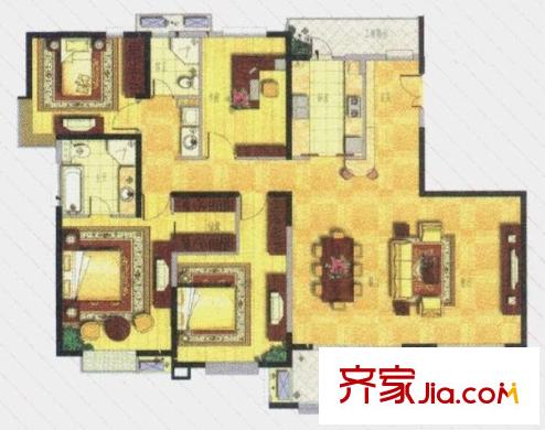 学院新村户型图户型图 3室1厅1卫1厨