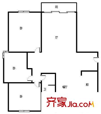 星頌家園戶型圖戶型圖 3室2廳1衛(wèi)1廚
