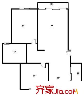 星頌家園戶型圖戶型圖 2室2廳1衛(wèi)1廚