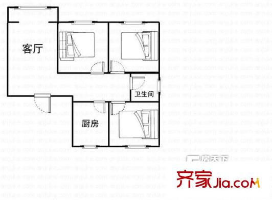 白玉兰馨园户型图户型图 3室1厅1卫1厨