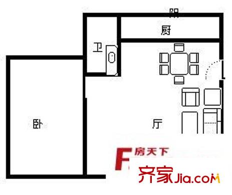 陸家嘴峰會 1室 戶型圖