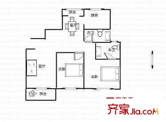 陸家嘴峰會 2室 戶型圖