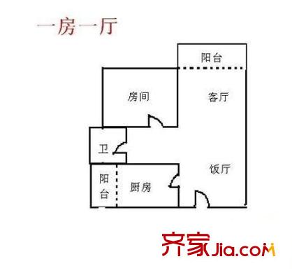 徐虹华庭户型图户型图 1室1厅1卫1厨
