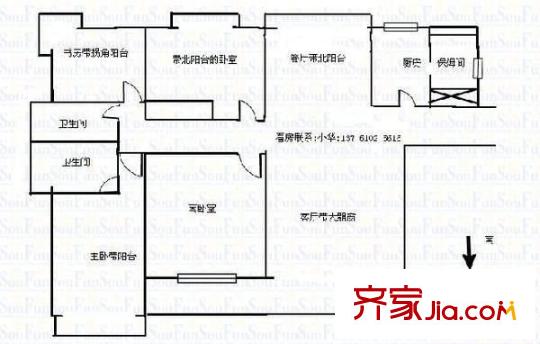 徐虹华庭户型图户型图 4室2厅2卫1厨