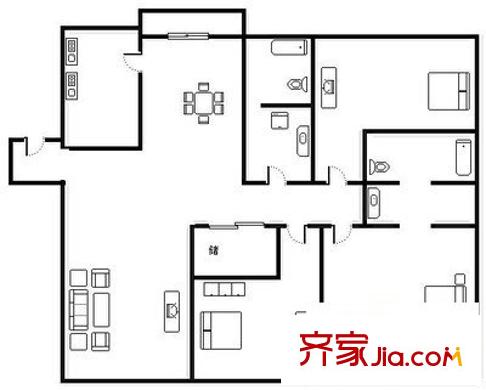 中凌東港苑 3室 戶型圖