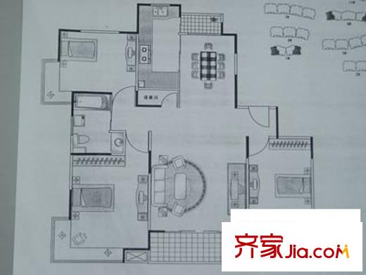 中凌東港苑 3室 戶型圖