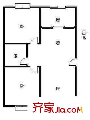 浦江東旭公寓 2室 戶型圖