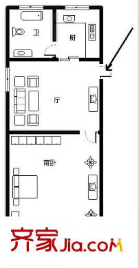 上南一村戶型圖戶型圖 1室1廳1衛(wèi)1廚