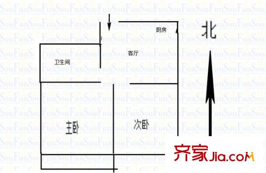 上南一村 2室 戶型圖