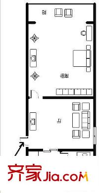 上南一村戶型圖 戶型圖 1室1廳1衛(wèi)1廚