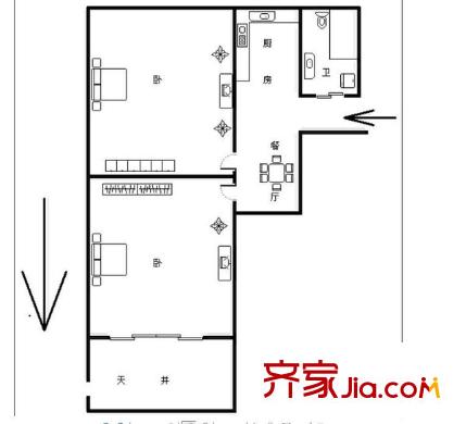 上南一村 2室 戶型圖