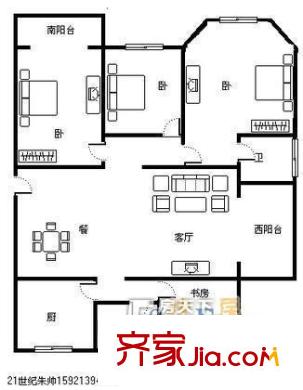 華南名苑戶型圖戶型圖 4室2廳2衛(wèi)1廚