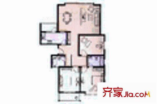 青之杰花园户型图3室2厅2卫1厨