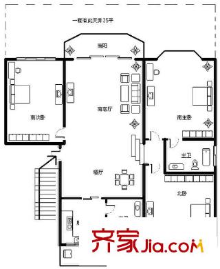 新世紀花苑三期 0室 戶型圖