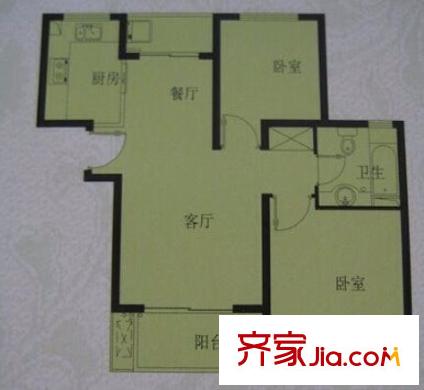 虹浦新城 2室 户型图