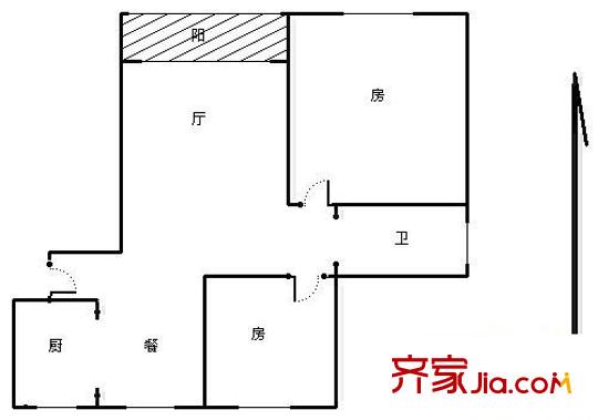 浦江丽都户型图户型图 2室2厅1卫1厨