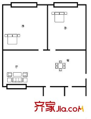 平吉二村户型图户型图 2室2厅1卫1厨