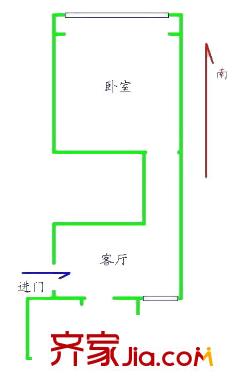 上海 金楊四街坊1室 戶型圖
