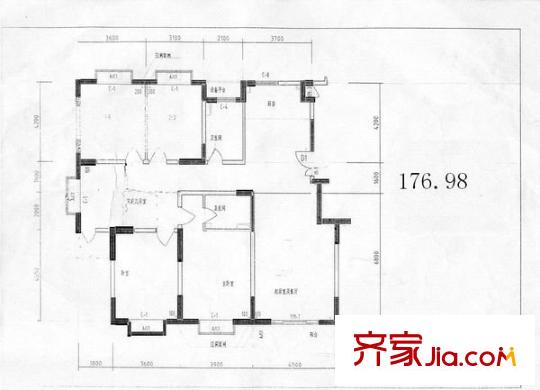 金橋名都戶型圖戶型圖 4室3廳4衛(wèi)1廚